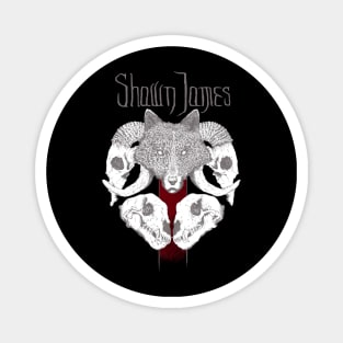 Shawn James Wolf Skull Magnet